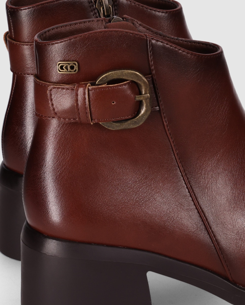 Botines básicos de mujer con diseño elegante y puntera redonda - Chika10 - Marrón claro Marrón claro-2
