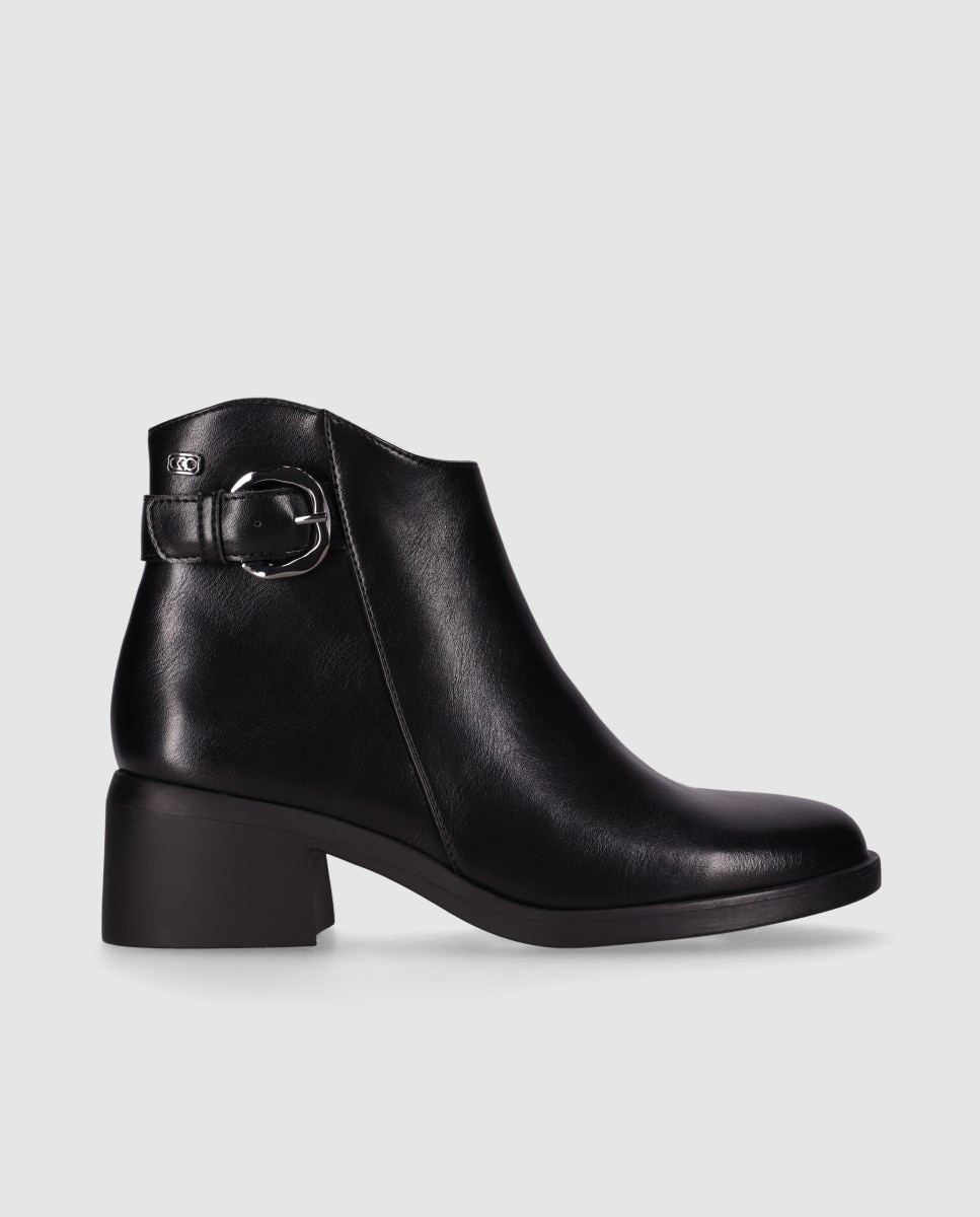 Botines básicos de mujer con diseño elegante y puntera redonda - Chika10 - Negro Negro-1