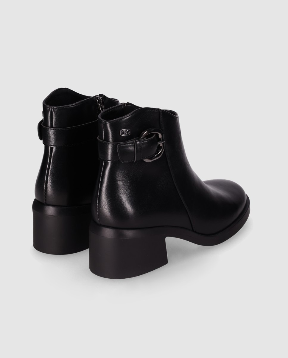 Botines básicos de mujer con diseño elegante y puntera redonda - Chika10 - Negro Negro-3