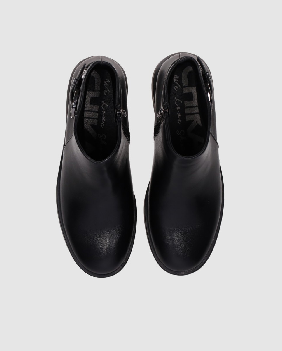 Botines básicos de mujer con diseño elegante y puntera redonda - Chika10 - Negro Negro-5