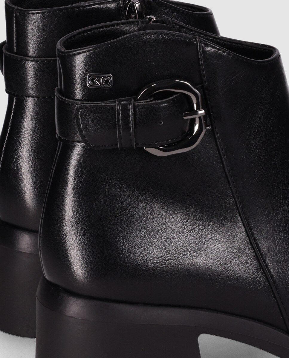 Botines básicos de mujer con diseño elegante y puntera redonda - Chika10 - Negro Negro-2