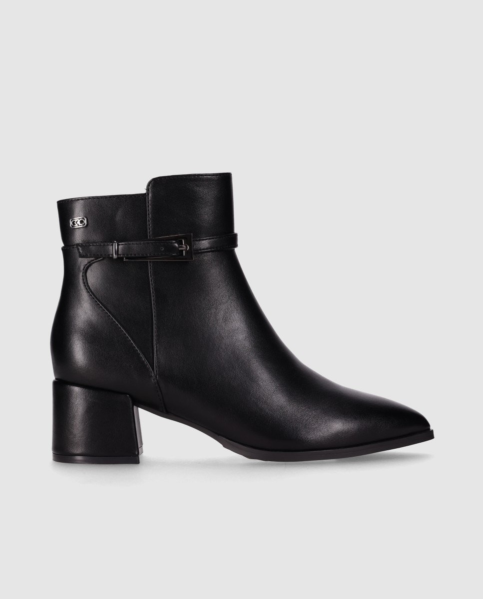 Botines básicos de mujer con puntera afilada y cierre de cremallera - Chika10 - Negro Negro-1