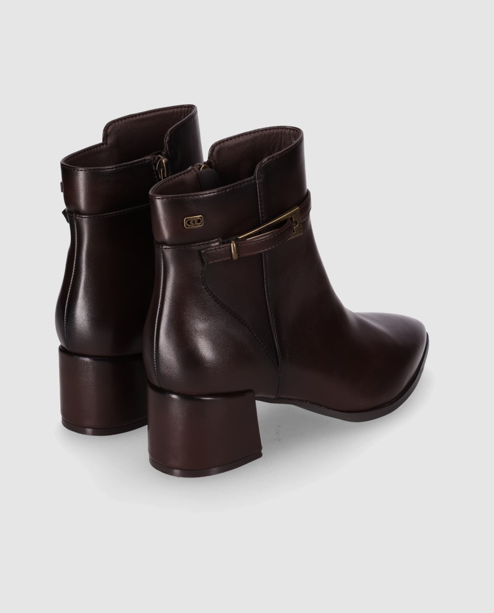Botines básicos de mujer con puntera afilada y cierre de cremallera - Chika10 - Marrón Marrón-3