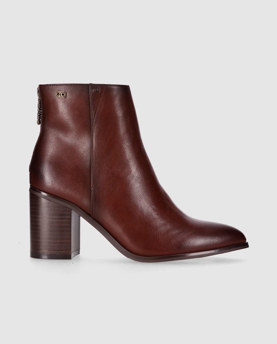 Botines básicos de mujer con tacón alto y diseño minimalista elegante - Chika10 - Marrón Marrón-1