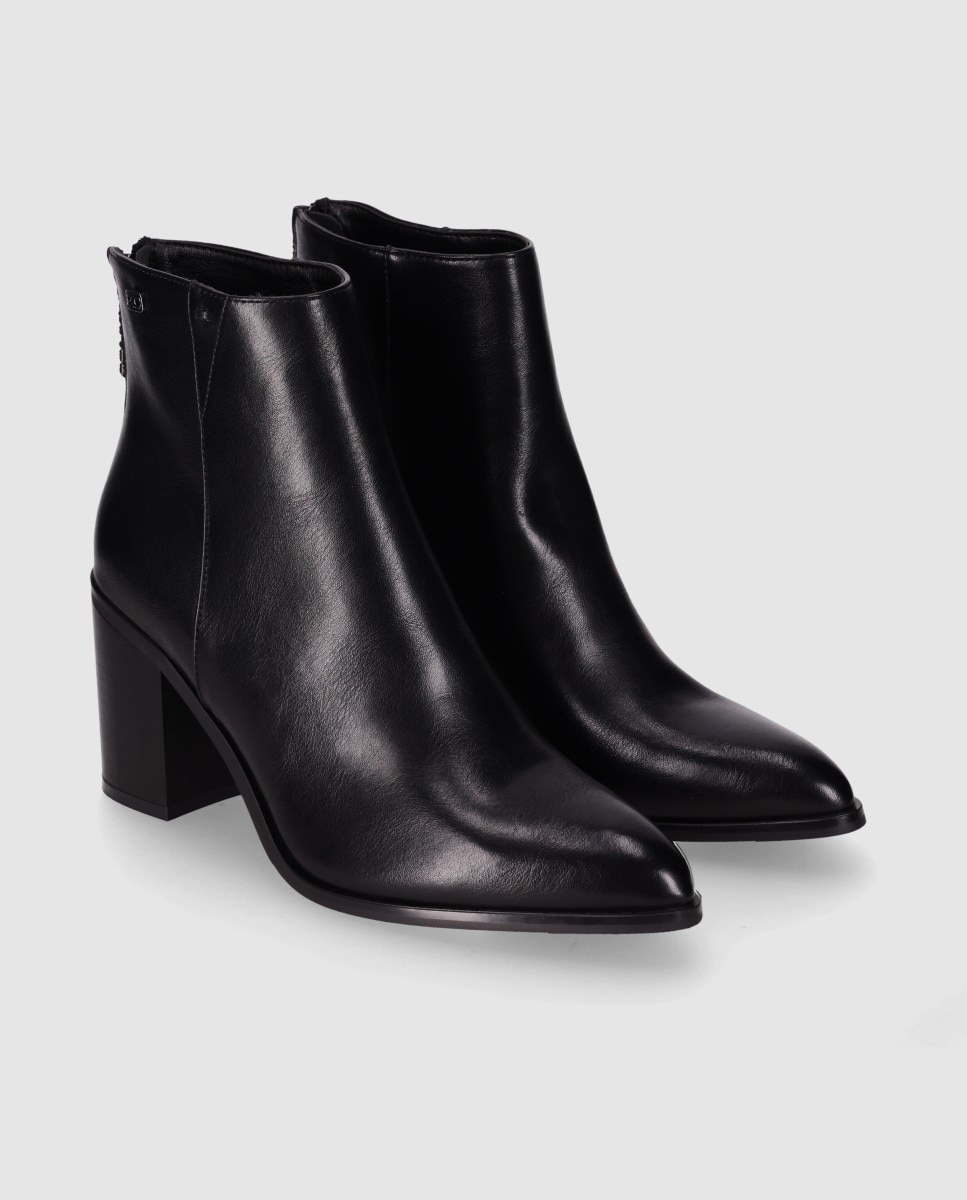Botines básicos de mujer con tacón alto y diseño minimalista elegante - Chika10 - Negro Negro-3