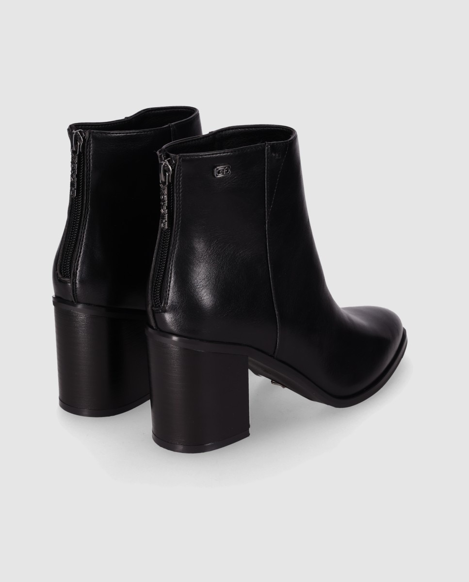 Botines básicos de mujer con tacón alto y diseño minimalista elegante - Chika10 - Negro Negro-2