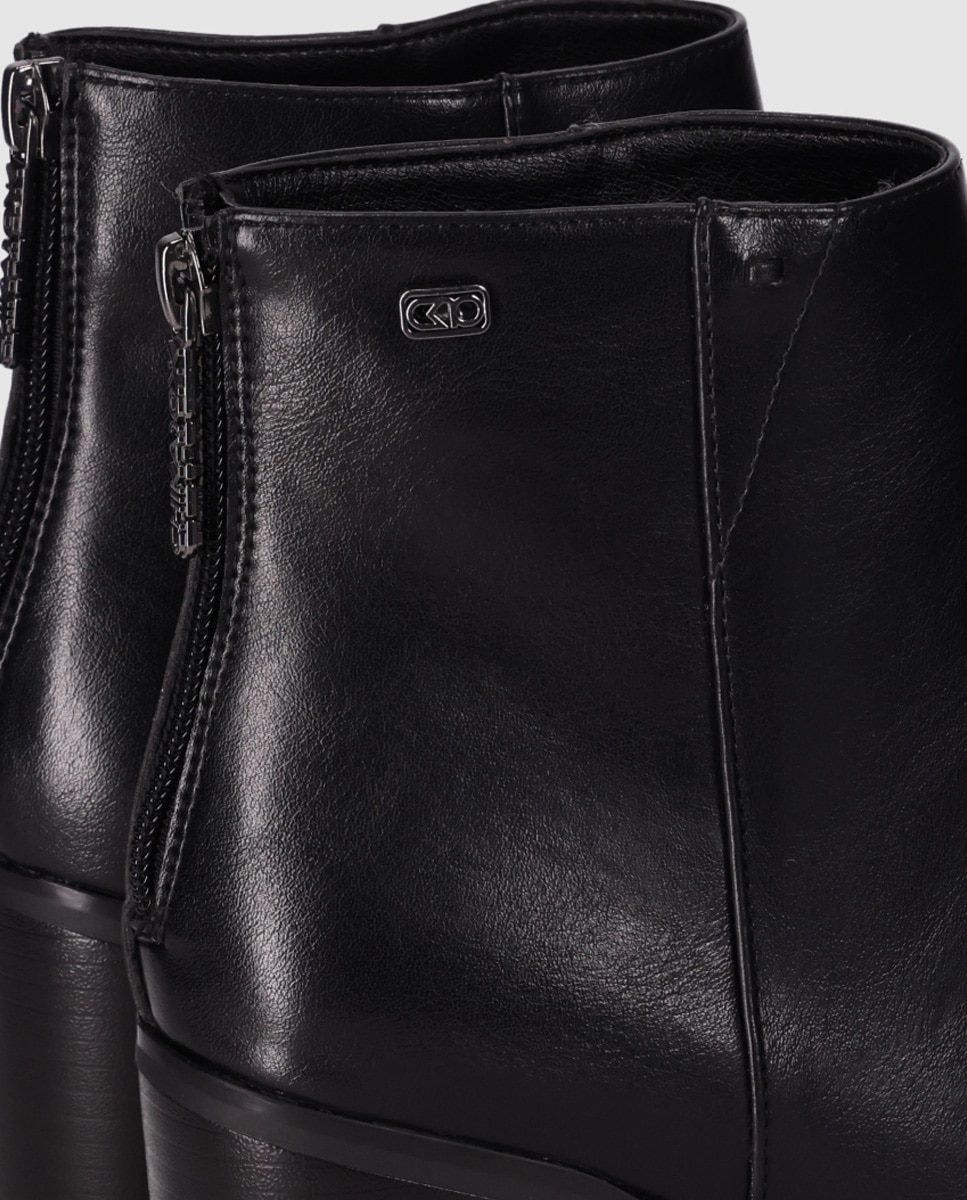 Botines básicos de mujer con tacón alto y diseño minimalista elegante - Chika10 - Negro Negro-5