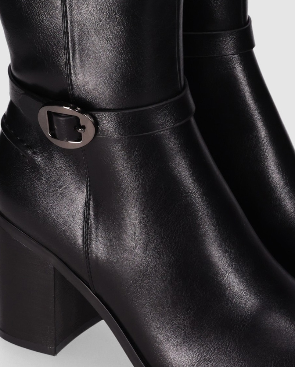 Botas básicas de mujer de caña alta y puntera afilada - Chika10 - Negro Negro-2