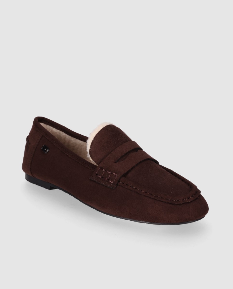 Mocasines planos de mujer estilo clásico con suela flexible - Chika10 - Marrón Marrón-3