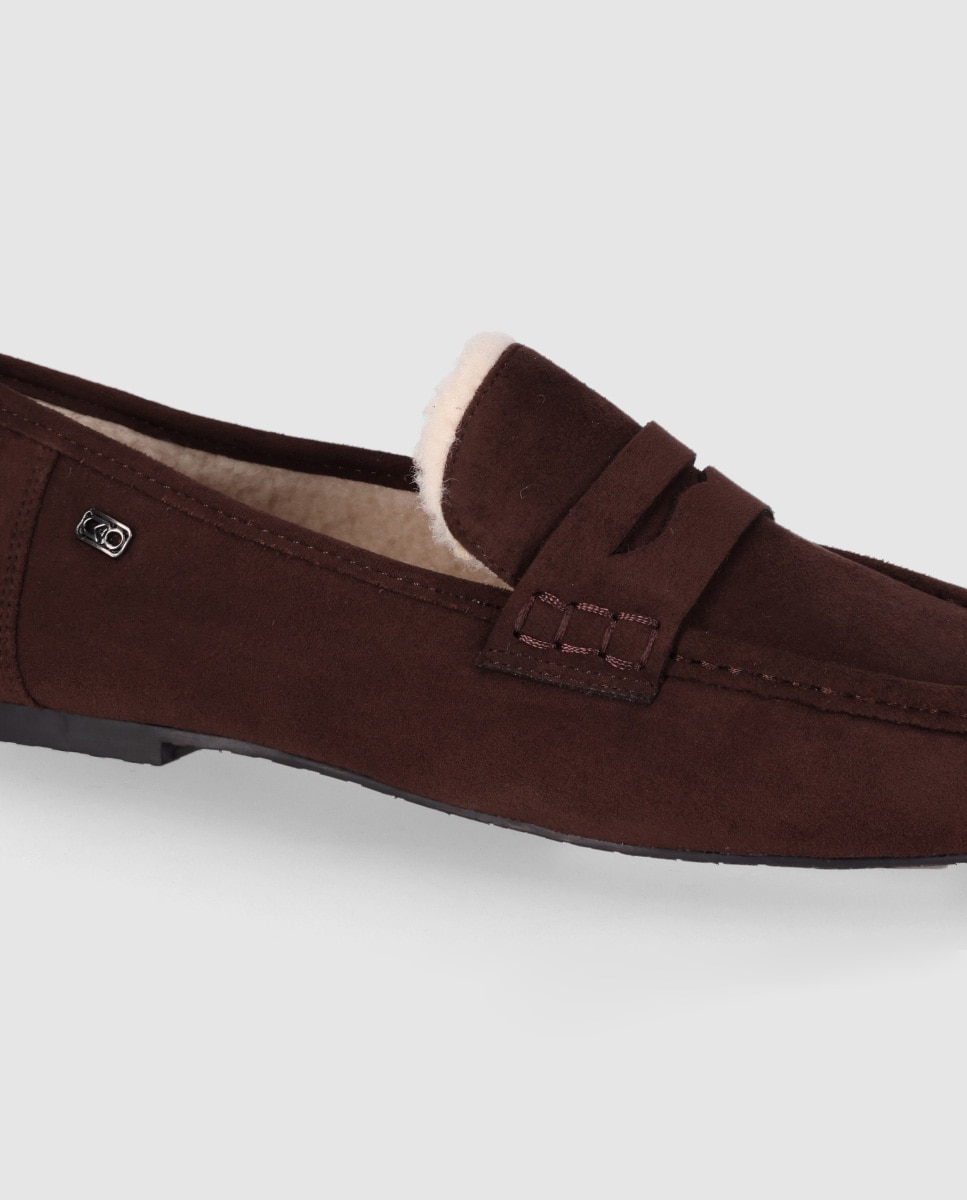 Mocasines planos de mujer estilo clásico con suela flexible - Chika10 - Marrón Marrón-5