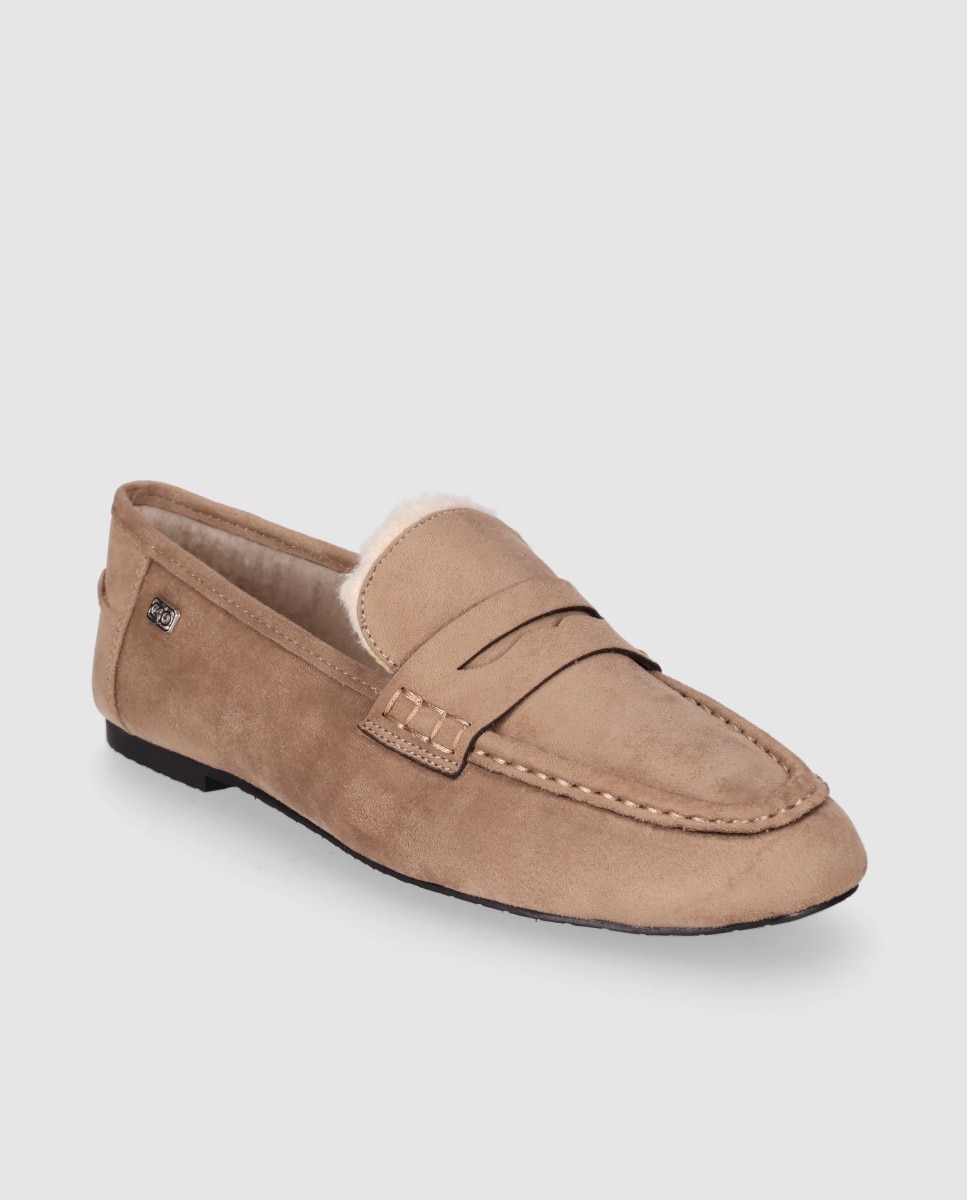 Mocasines planos de mujer estilo clásico con suela flexible - Chika10 - Topo Topo-3