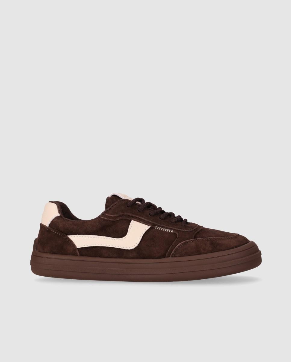 Zapatillas deportivas de mujer barefoot realizadas en piel con diseño flexible y estilo casual - Chika10 - Marrón Marrón-1