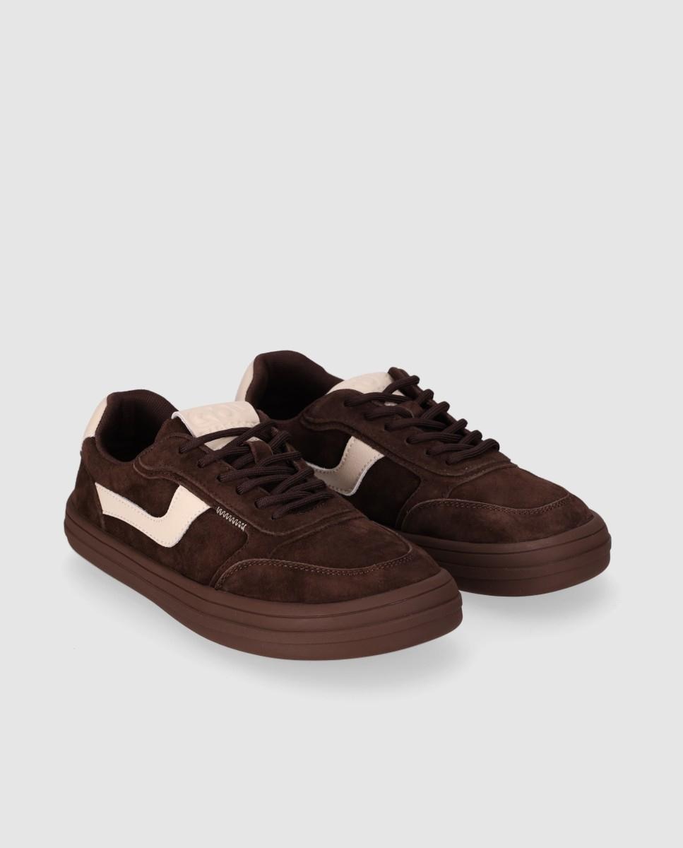 Zapatillas deportivas de mujer barefoot realizadas en piel con diseño flexible y estilo casual - Chika10 - Marrón Marrón-3