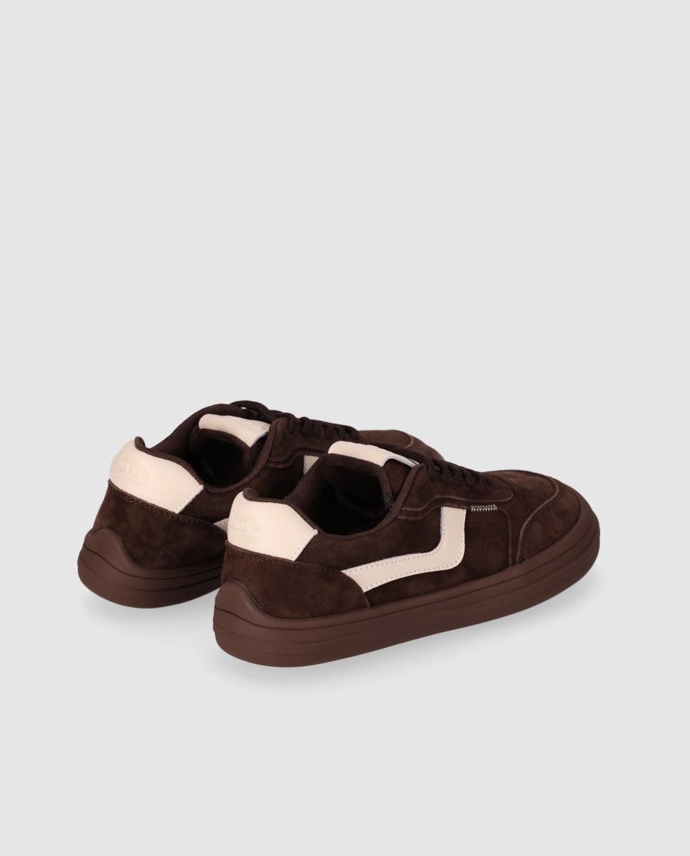 Zapatillas deportivas de mujer barefoot realizadas en piel con diseño flexible y estilo casual - Chika10 - Marrón Marrón-2