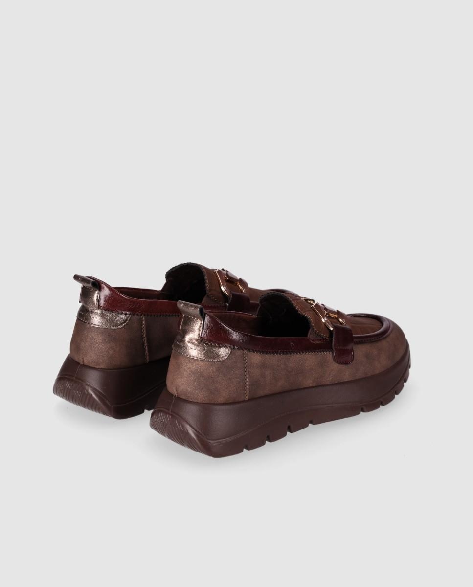 Zapatos confort con diseño dinámico y suela gruesa - Chika10 - Marrón Marrón-2