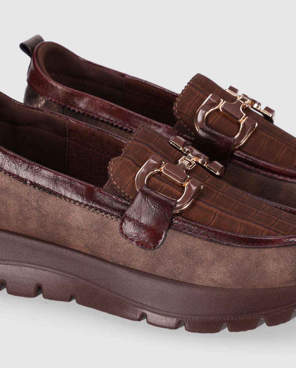 Zapatos confort con diseño dinámico y suela gruesa - Chika10 - Marrón Marrón-5