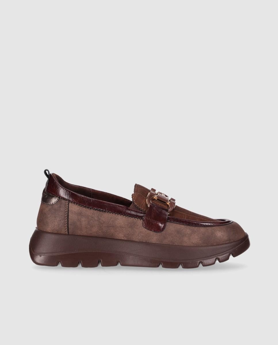 Imagen 1 de Zapatos confort con diseño dinámico y suela gruesa Marrón