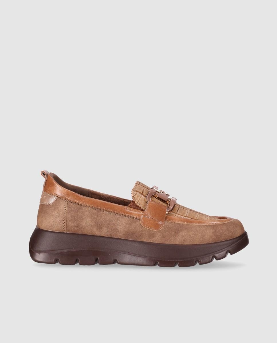 Zapatos confort con diseño dinámico y suela gruesa - Chika10 - Beige Beige-1