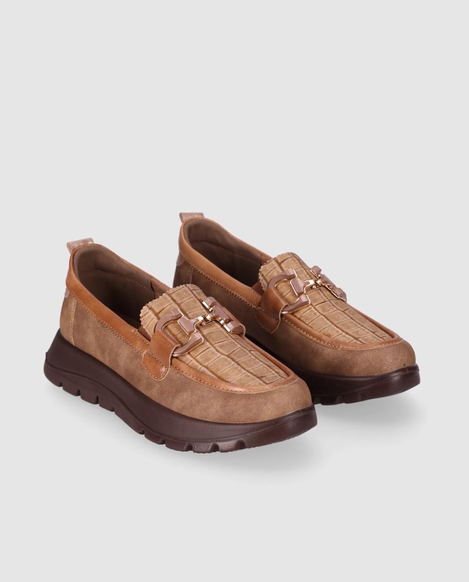 Zapatos confort con diseño dinámico y suela gruesa - Chika10 - Beige Beige-3