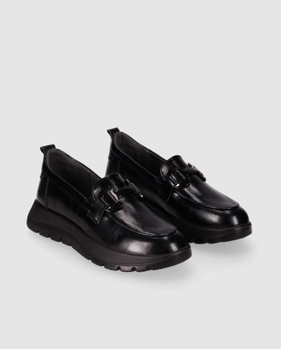Zapatos confort estilo mocasín con puntera redonda - Chika10 - Negro Negro-3