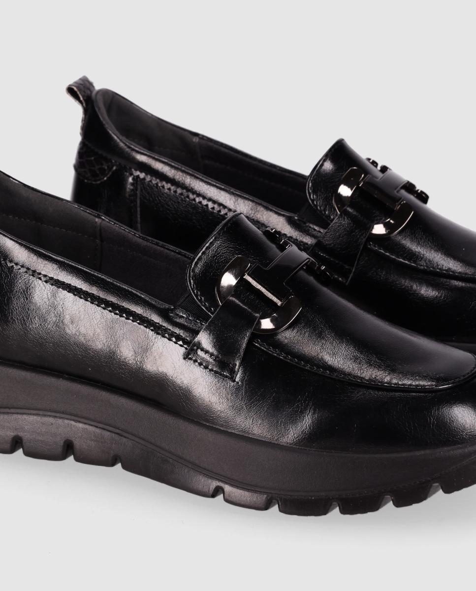 Zapatos confort estilo mocasín con puntera redonda - Chika10 - Negro Negro-5