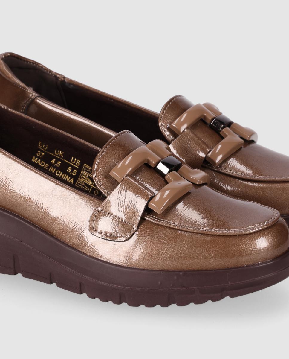 Mocasines de mujer con diseño clásico y puntera redonda - Chika10 - Beige Beige-5