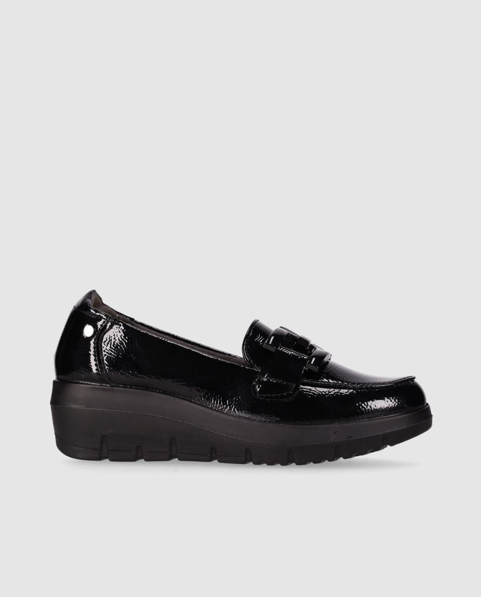 Mocasines de mujer con diseño clásico y puntera redonda - Chika10 - Negro Negro-1
