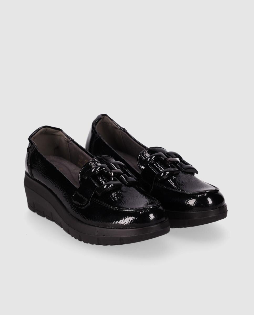 Mocasines de mujer con diseño clásico y puntera redonda - Chika10 - Negro Negro-3
