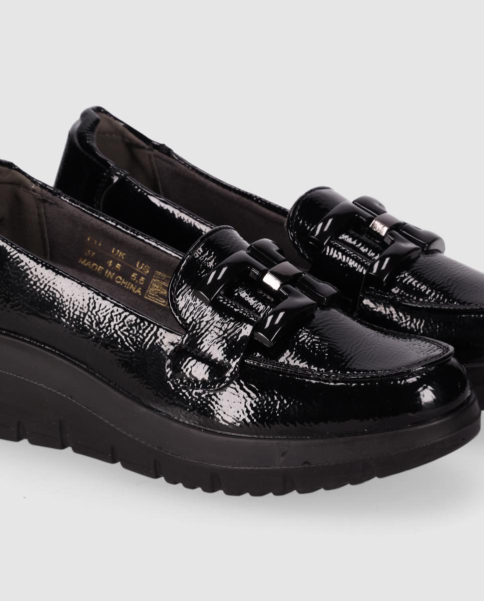 Mocasines de mujer con diseño clásico y puntera redonda - Chika10 - Negro Negro-5