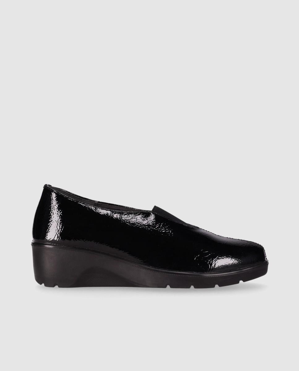 Zapatos confort de mujer con diseño slip-on y acabado clásico - Chika10 - Negro Negro-1