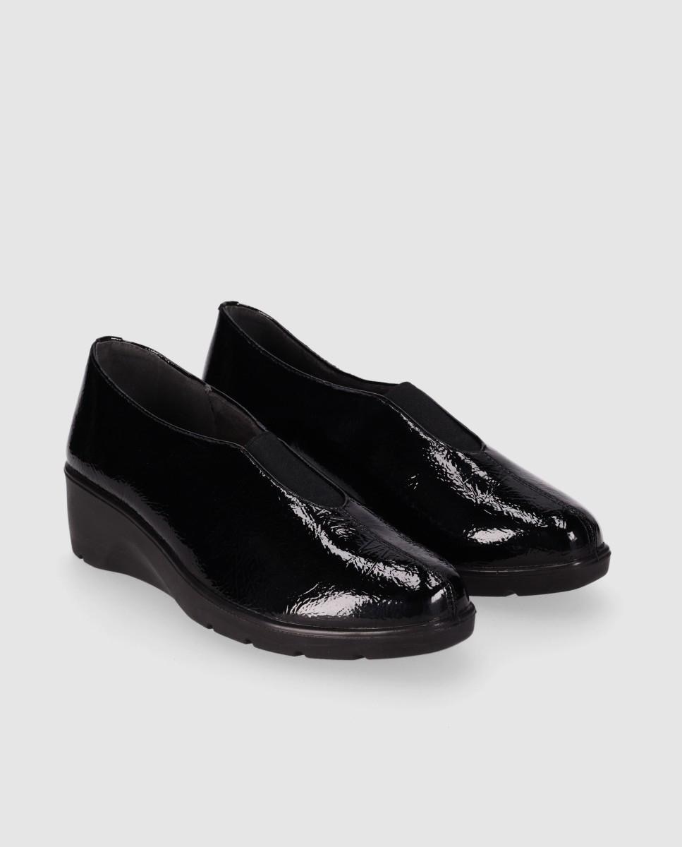 Zapatos confort de mujer con diseño slip-on y acabado clásico - Chika10 - Negro Negro-3
