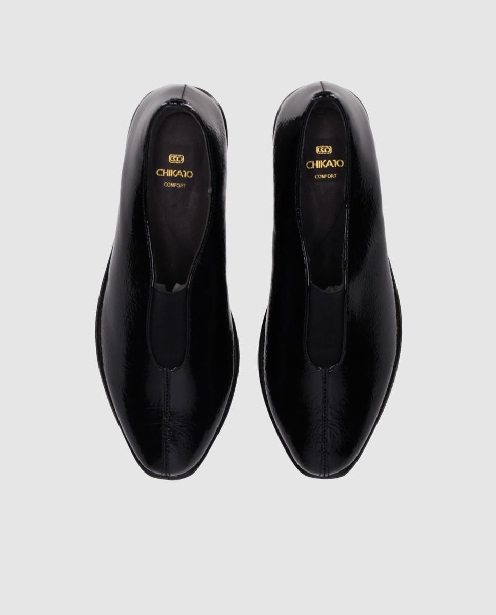 Zapatos confort de mujer con diseño slip-on y acabado clásico - Chika10 - Negro Negro-4