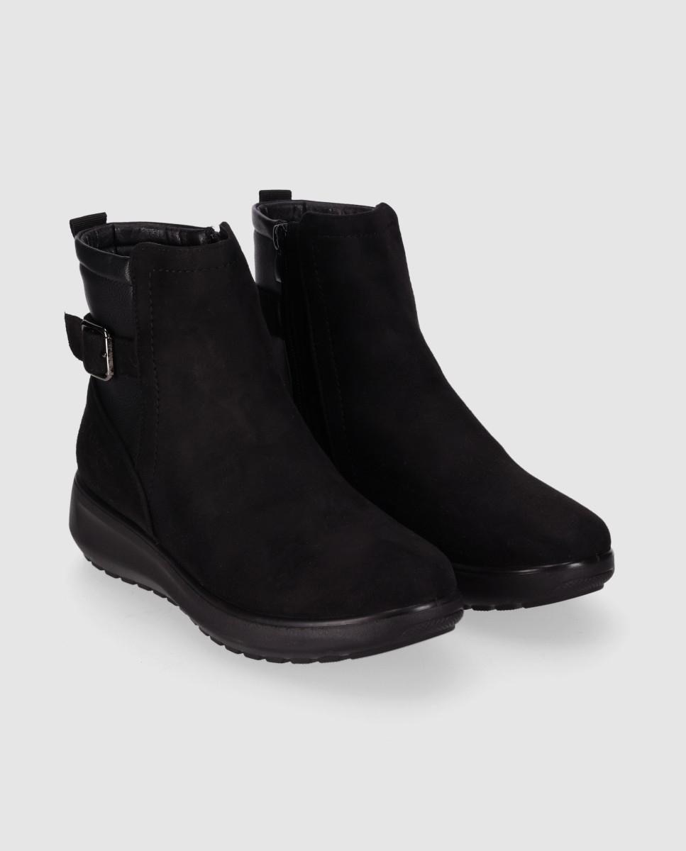 Botines de mujer con diseño minimalista puntera redonda y suela ligera - Chika10 - Negro Negro-3