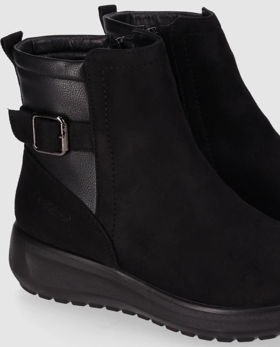 Botines de mujer con diseño minimalista puntera redonda y suela ligera - Chika10 - Negro Negro-5