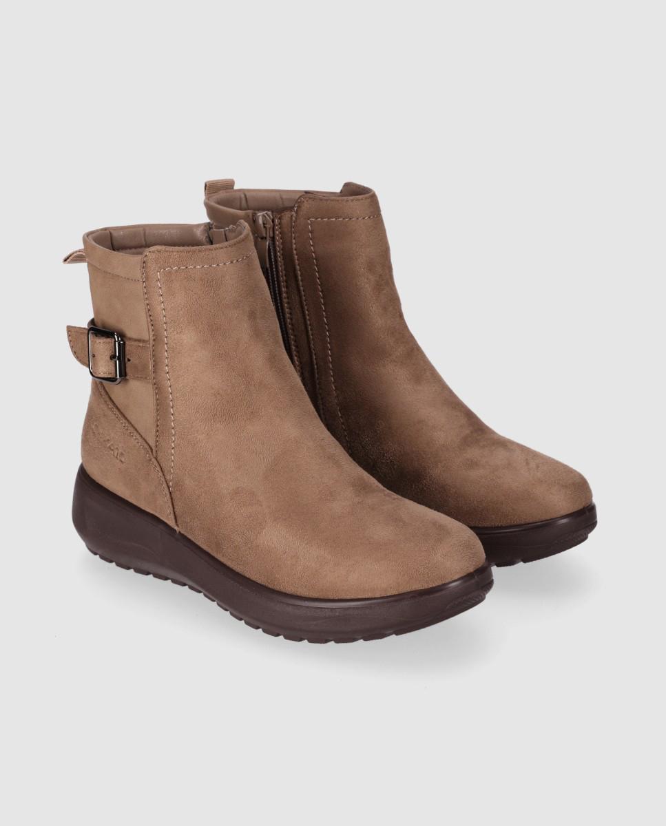 Botines de mujer con diseño minimalista puntera redonda y suela ligera - Chika10 - Beige Beige-3