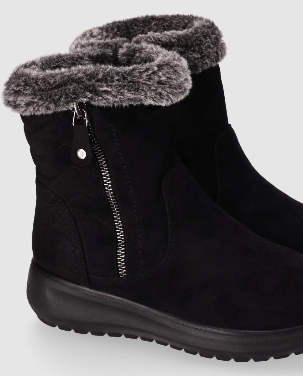 Botines de mujer con pelo de diseño aprés-sky y puntera redonda - Chika10 - Negro Negro-5