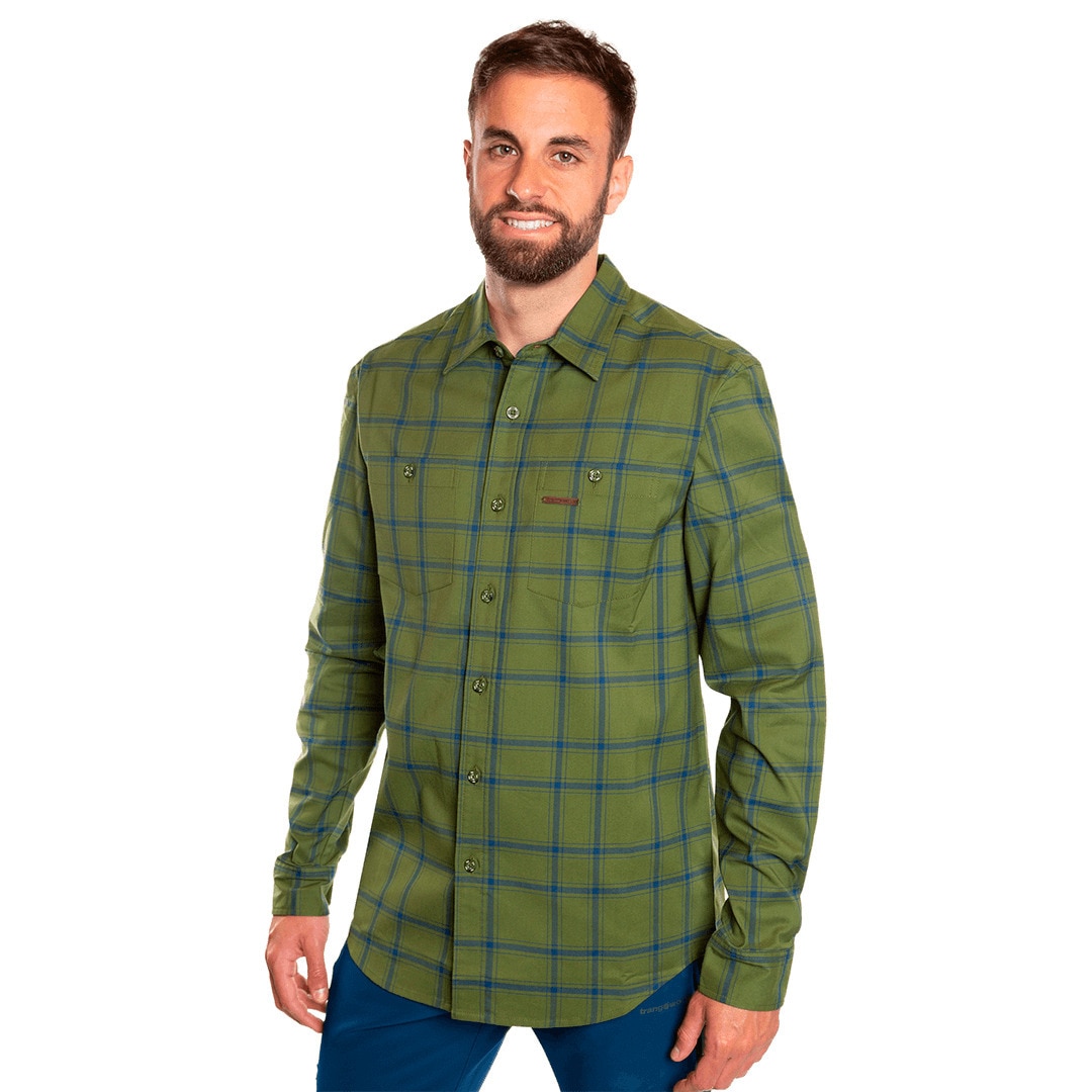 Camisa de hombre Zernez Trangoworld - Verde oscuro Verde oscuro-3