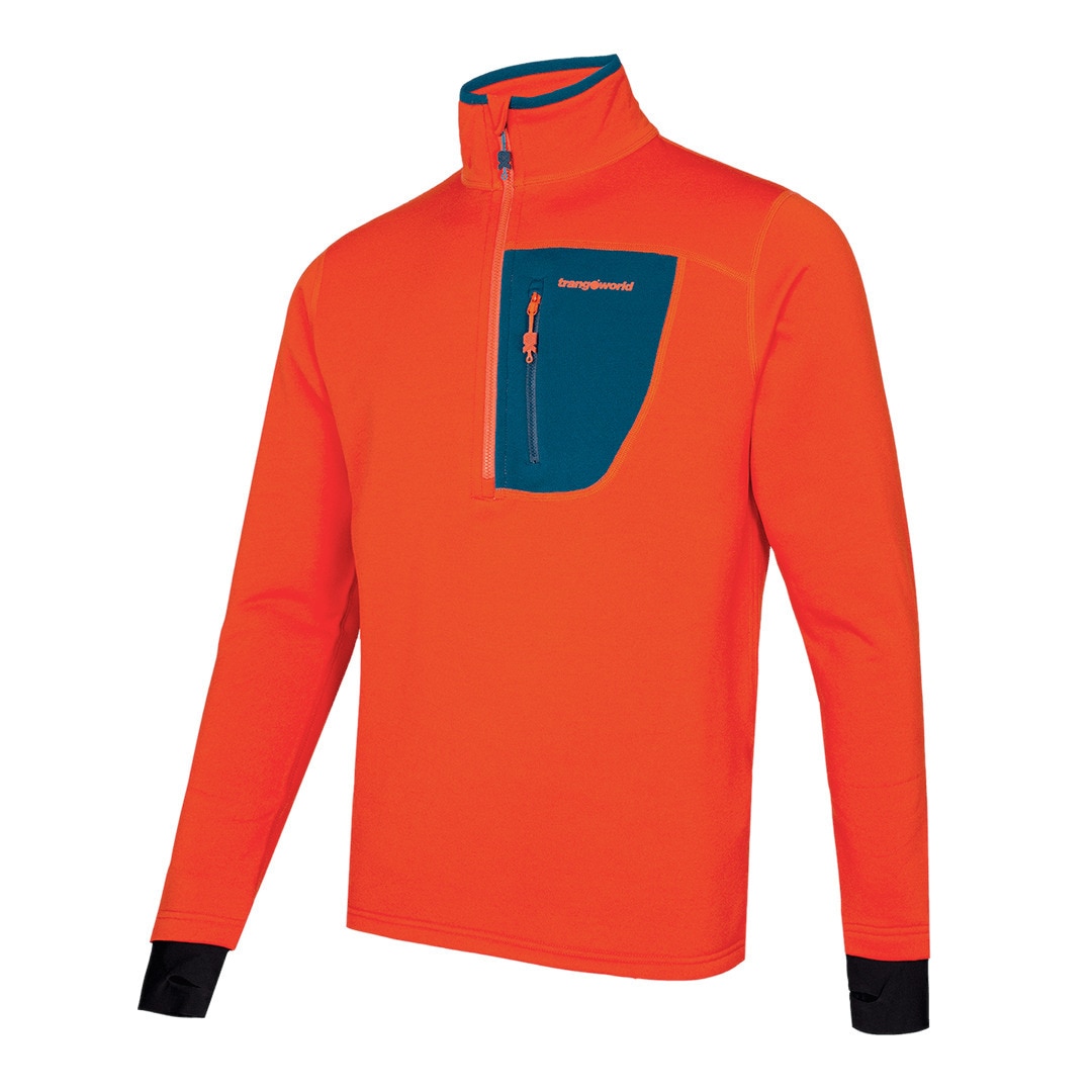 Forro polar de hombre Trx2 stretch pro Trangoworld - Naranja / Azul marino Naranja / Azul marino-1