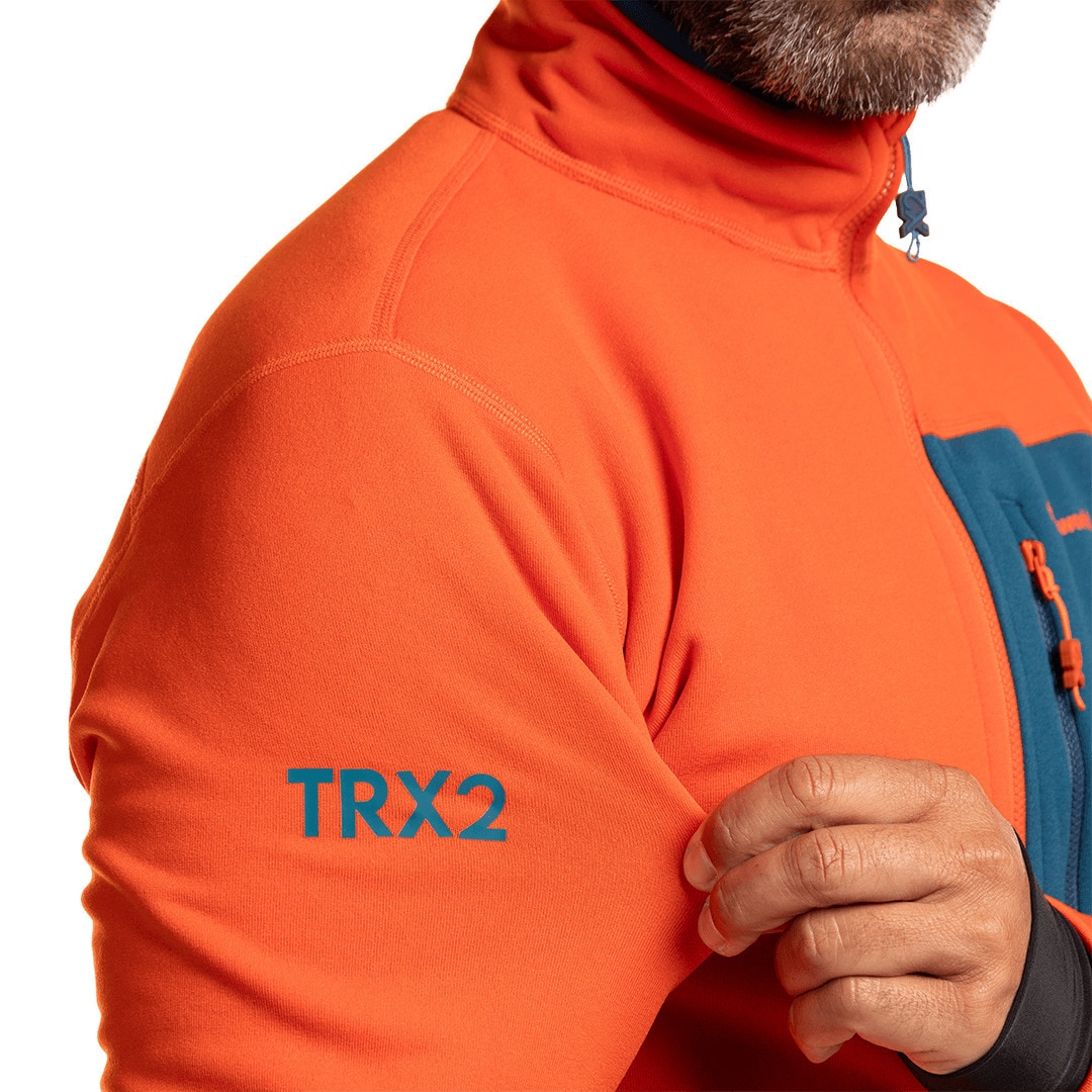 Forro polar de hombre Trx2 stretch pro Trangoworld - Naranja / Azul marino Naranja / Azul marino-6