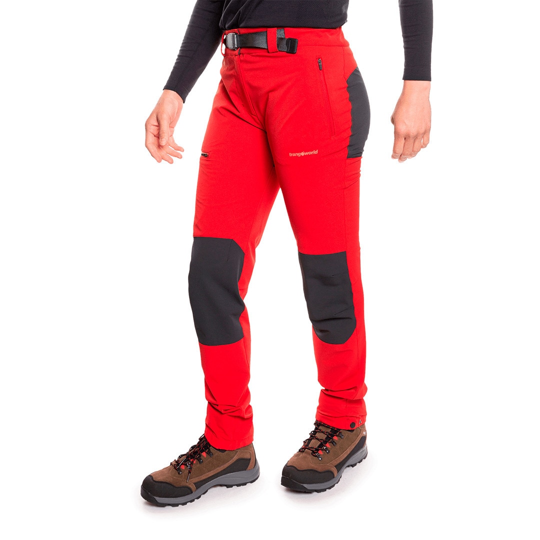 Pantalón largo de mujer Lahan Trangoworld - Negro Rojo / Negro-3
