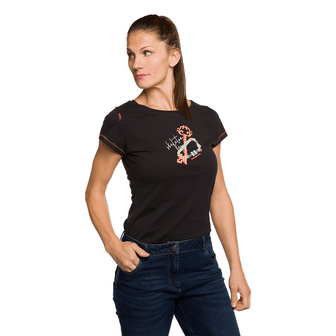 Camiseta de mujer Keys Trangoworld - Naranja Negro-3