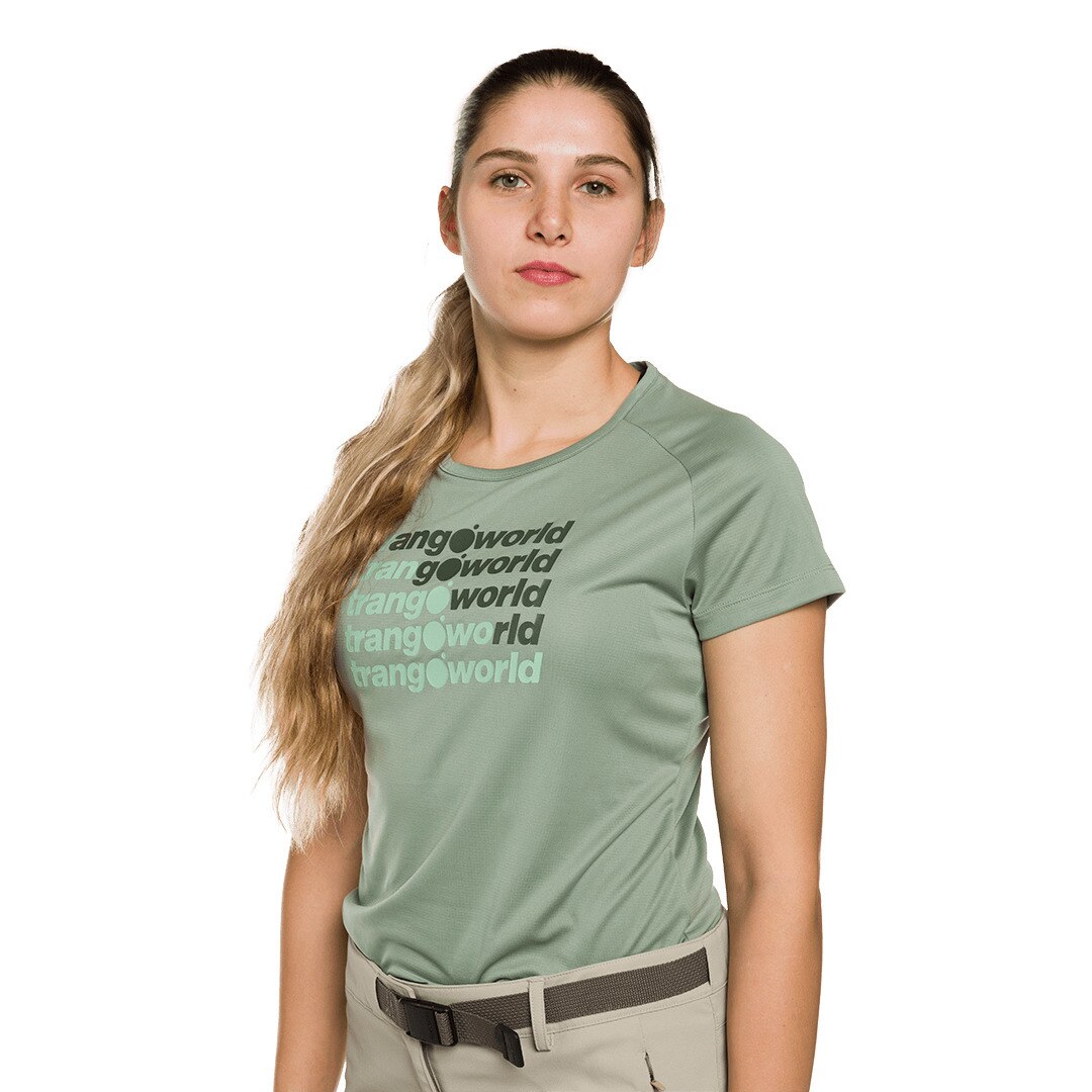 Camiseta de mujer Ohrid Trangoworld - Verde grisáceo Verde grisáceo-5