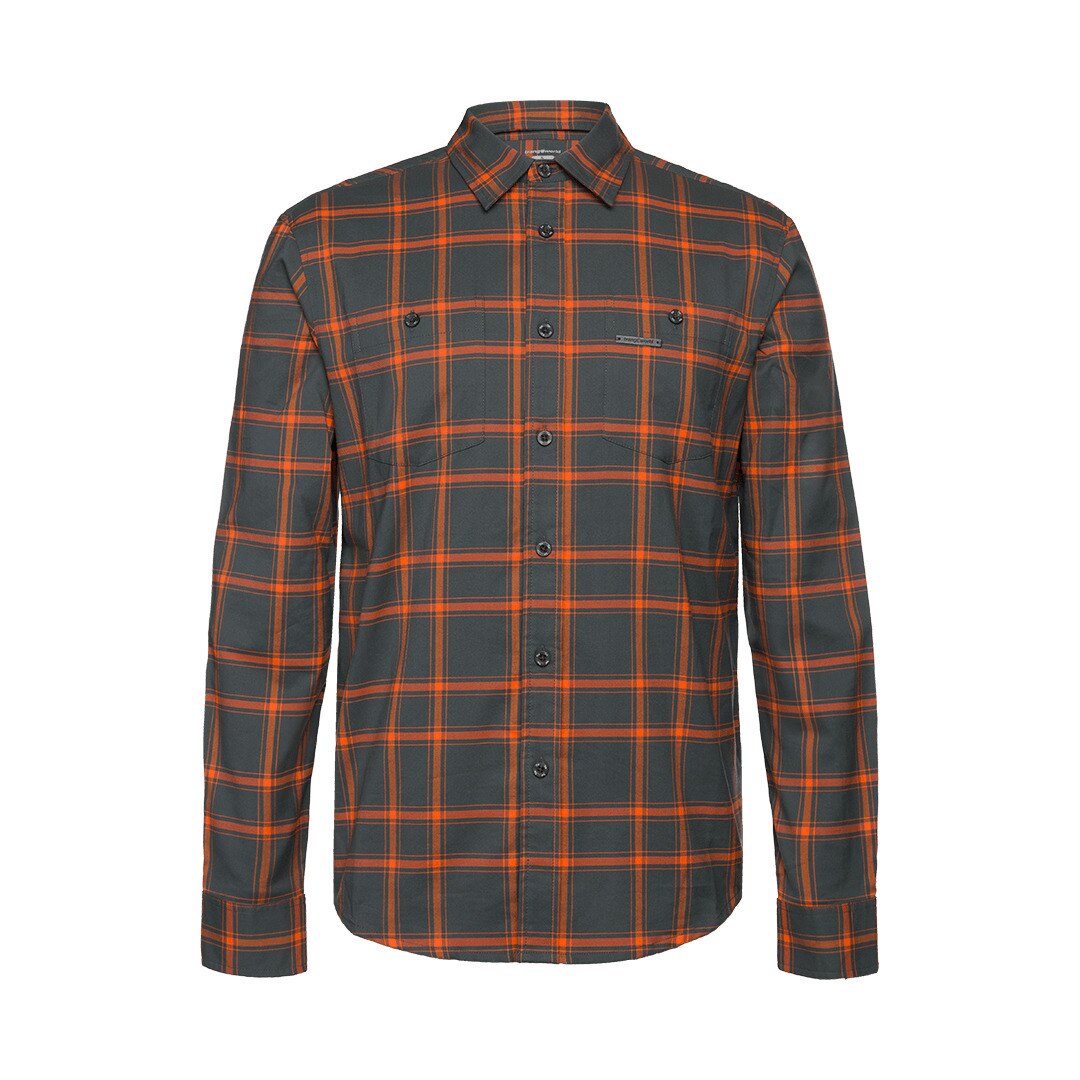 Camisa de hombre Zernez Trangoworld - Gris / Naranja Gris / Naranja-1