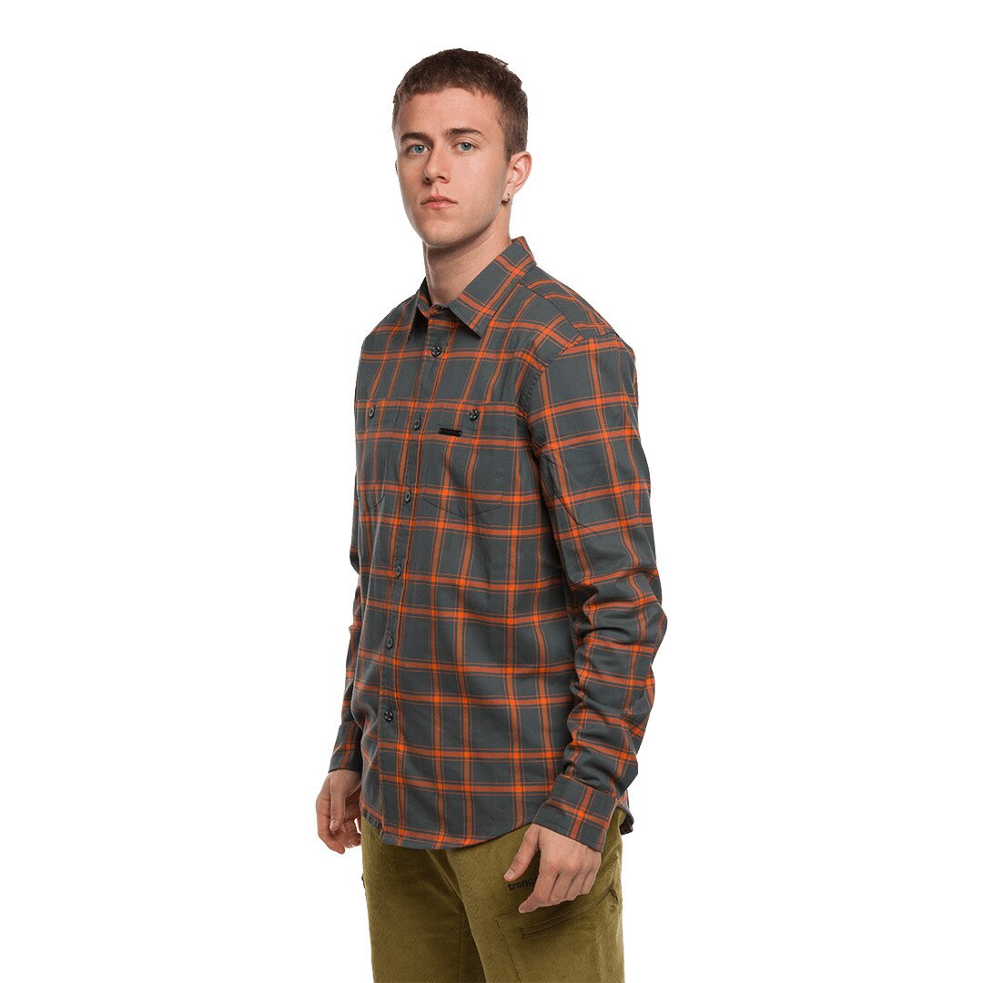 Camisa de hombre Zernez Trangoworld - Gris / Naranja Gris / Naranja-2