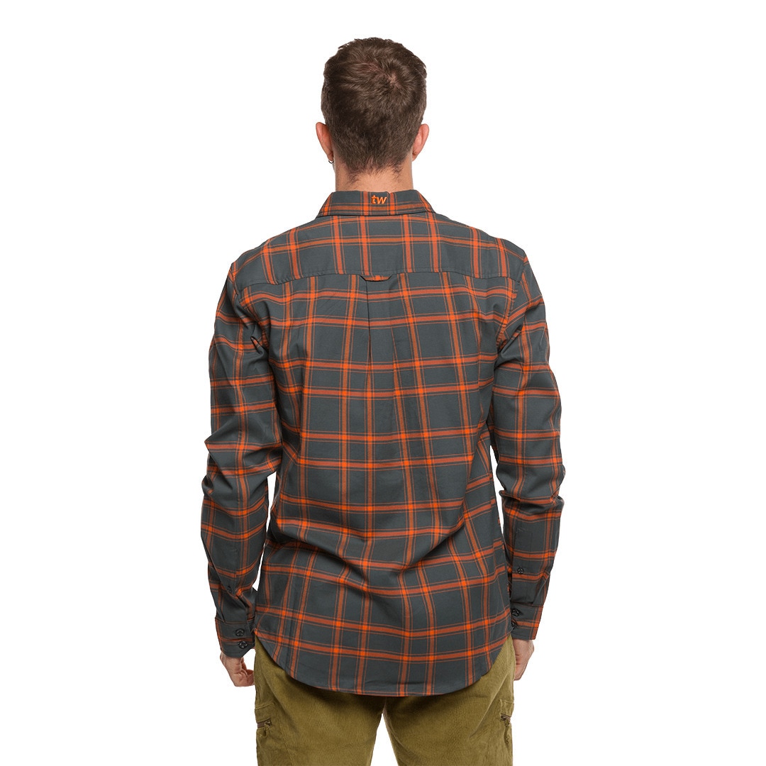 Camisa de hombre Zernez Trangoworld - Gris / Naranja Gris / Naranja-3