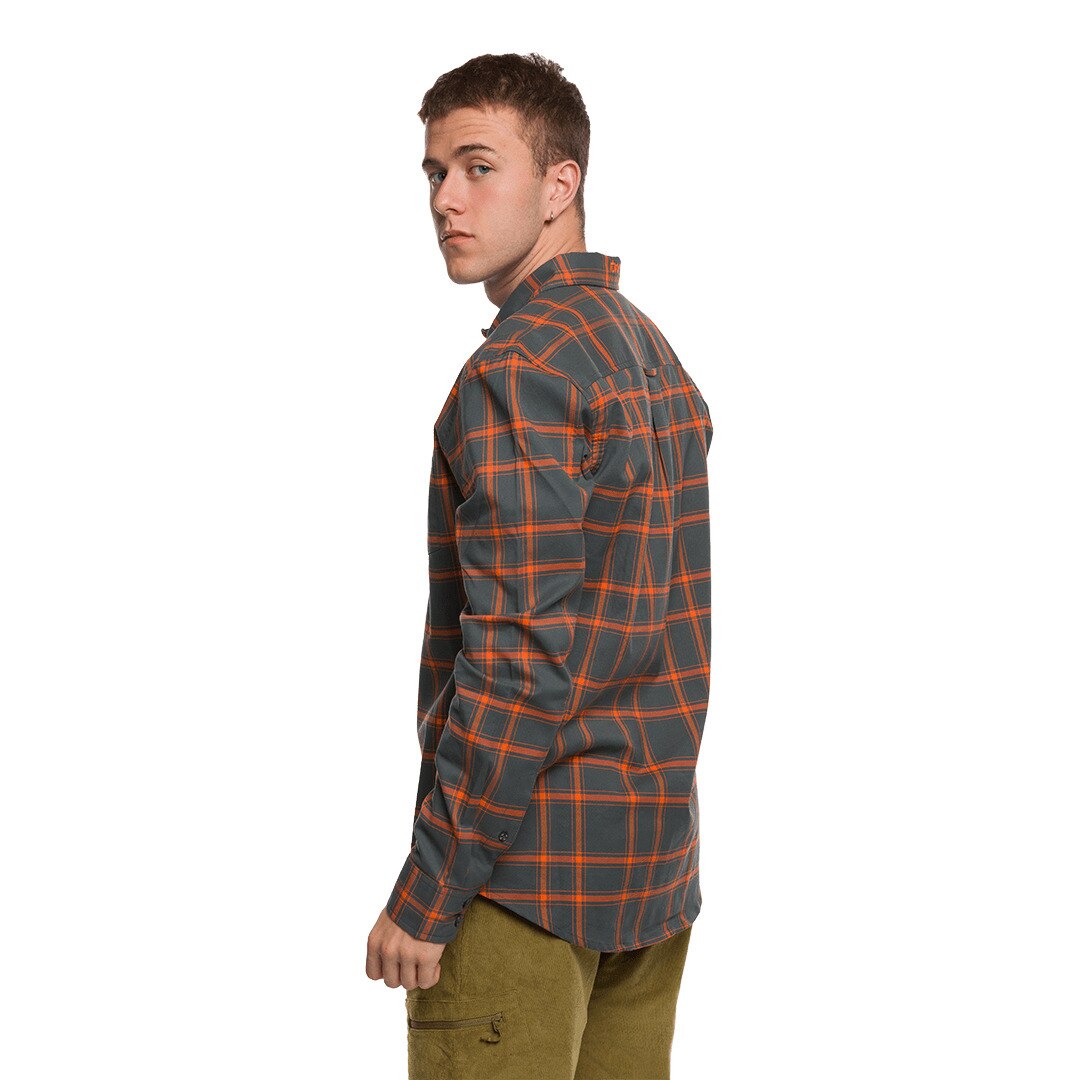 Camisa de hombre Zernez Trangoworld - Gris / Naranja Gris / Naranja-4