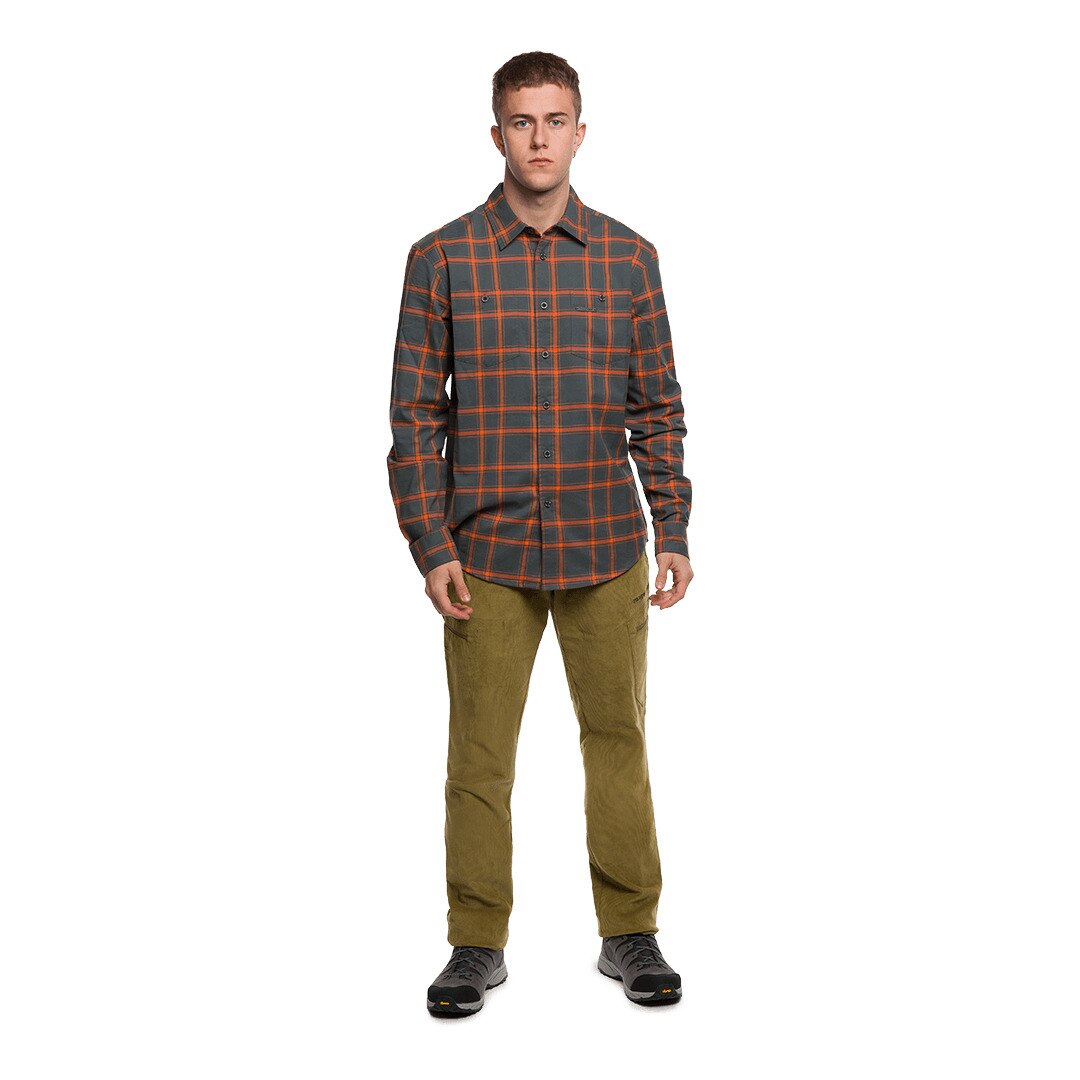 Camisa de hombre Zernez Trangoworld - Gris / Naranja Gris / Naranja-5
