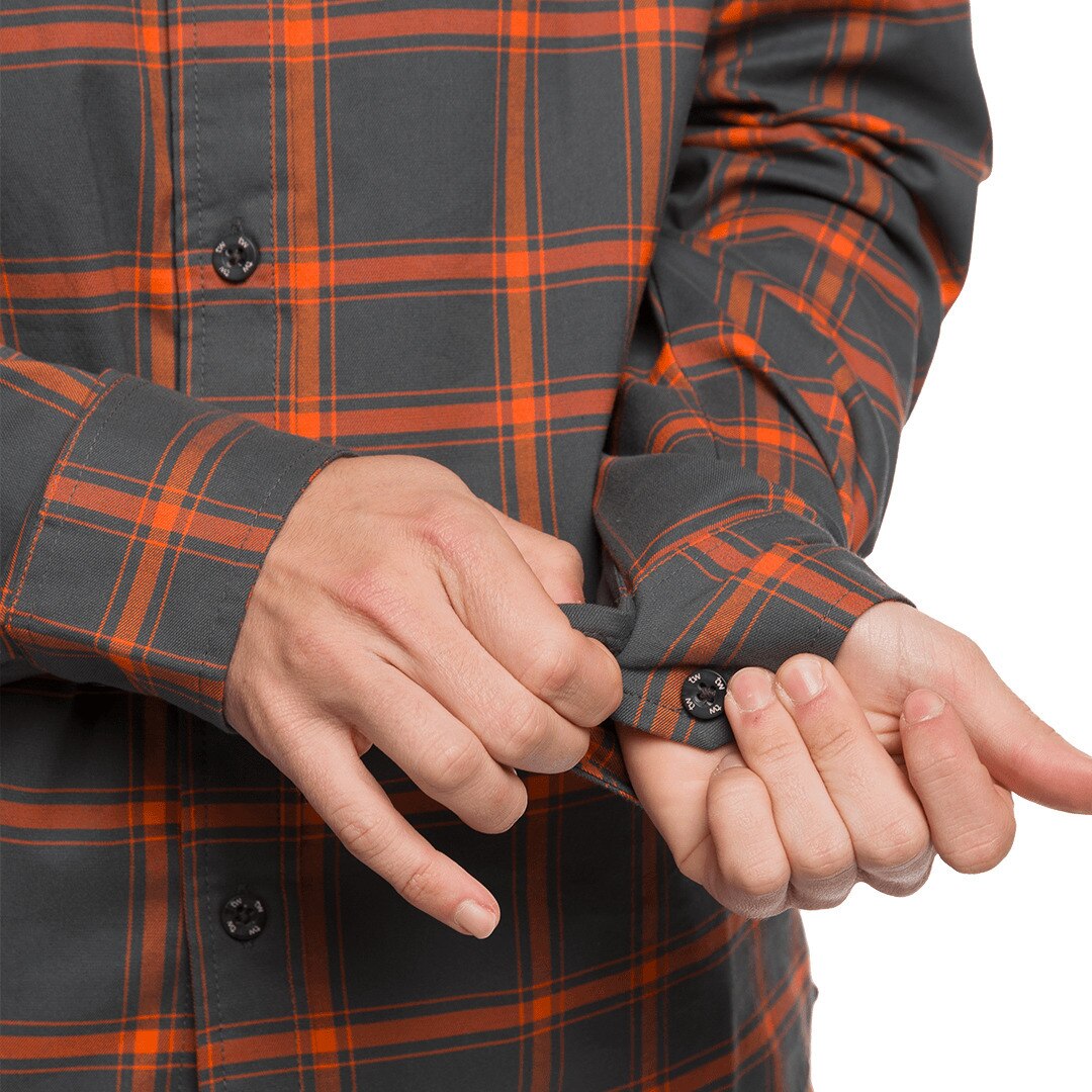 Camisa de hombre Zernez Trangoworld - Gris / Naranja Gris / Naranja-7