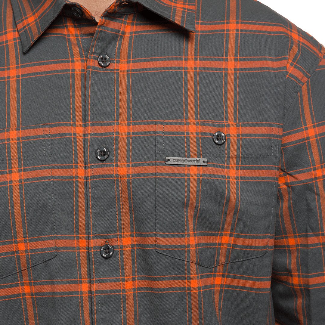 Camisa de hombre Zernez Trangoworld - Gris / Naranja Gris / Naranja-8