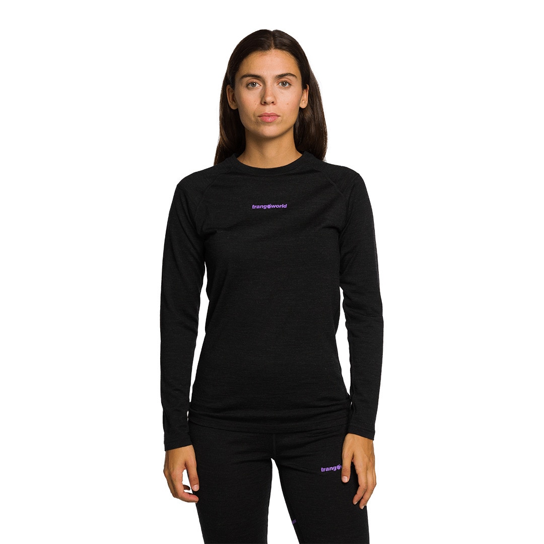 Camiseta interior de mujer Trx2 wool wm evo Trangoworld - Negro Negro-1